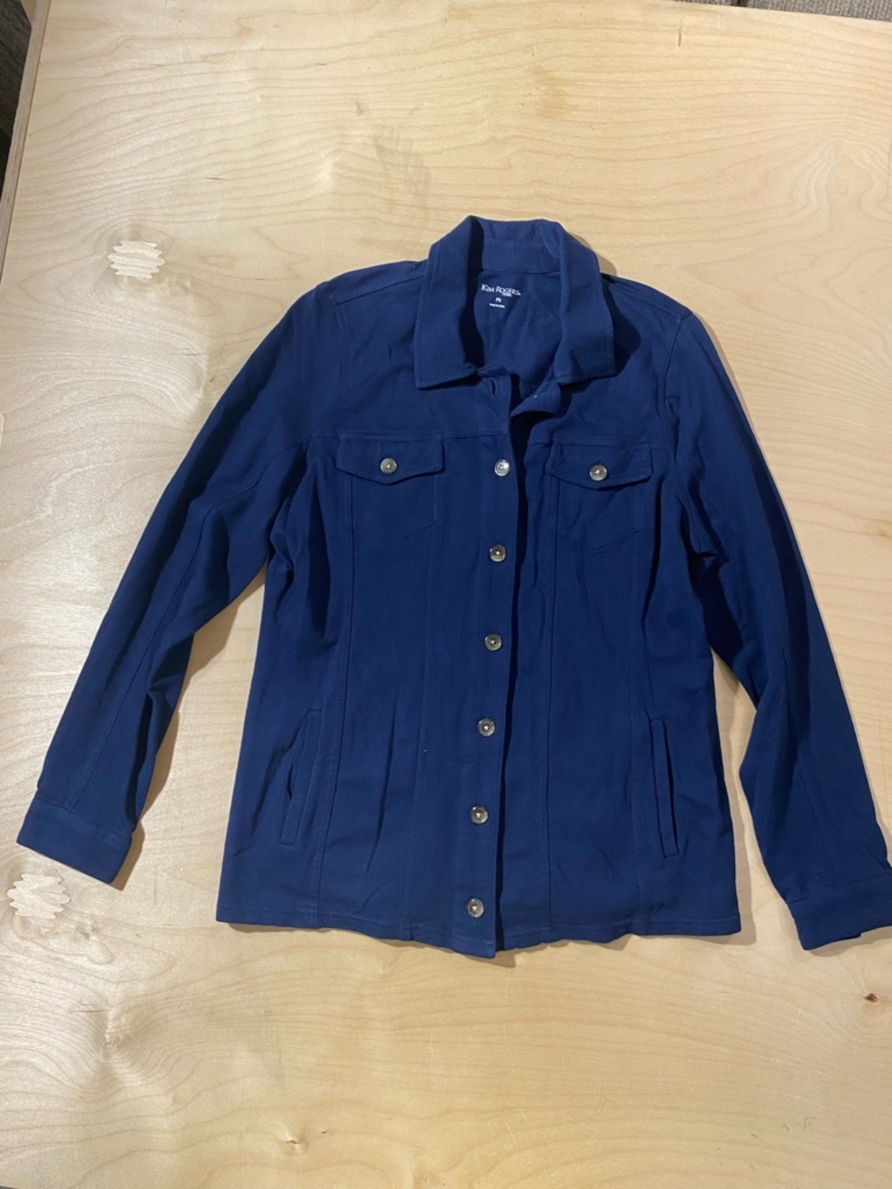 Kim Rogers Navy Button-Front Jacket PS (QY)